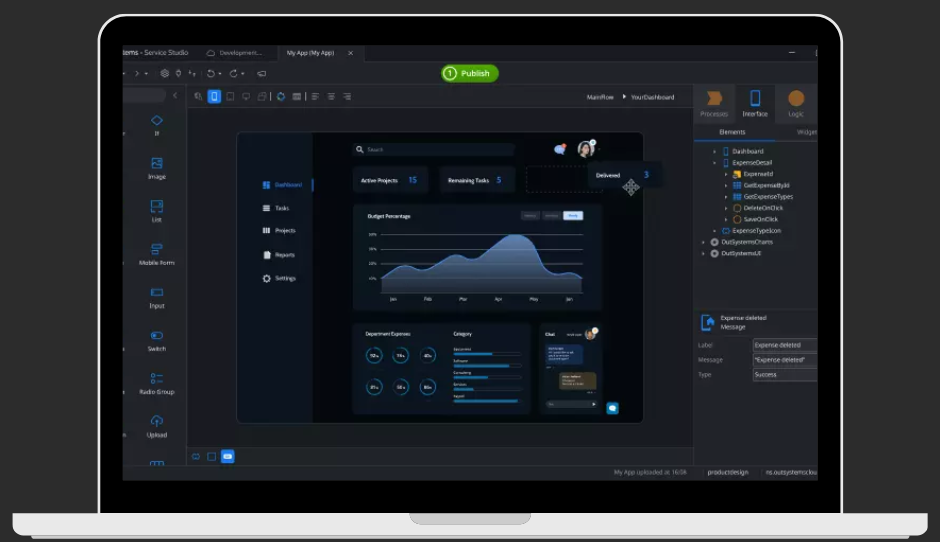 Plataforma low-code para desarrollo web y móvil